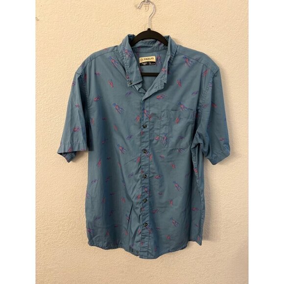 Magellan classic fit crawfish button down shirt mens size large - Picture 1 of 6